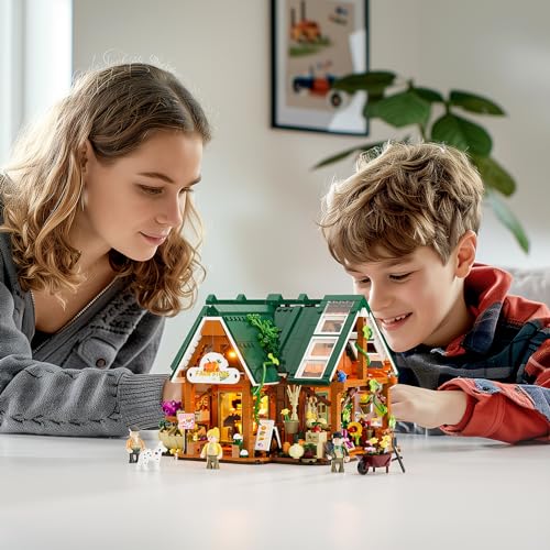Funwhole Farm-Store Lighting Building-Bricks Set - Farm Shop LED Light Construction Building Model Set 1523 Pcs for Adults and Teen - Image 5