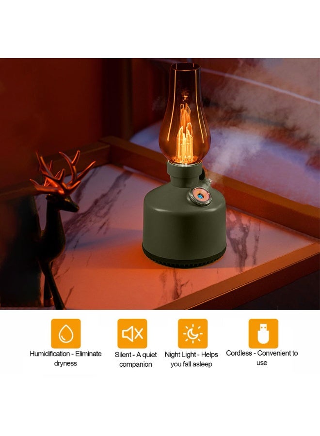 Bukela 260ml Vintage Kerosene Lamp Essential Oil Diffuser & Humidifier - 2 Mist Modes, Stepless Dimming Night Light, Ultra Quiet for Home and Bedroom (Green) - Image 4