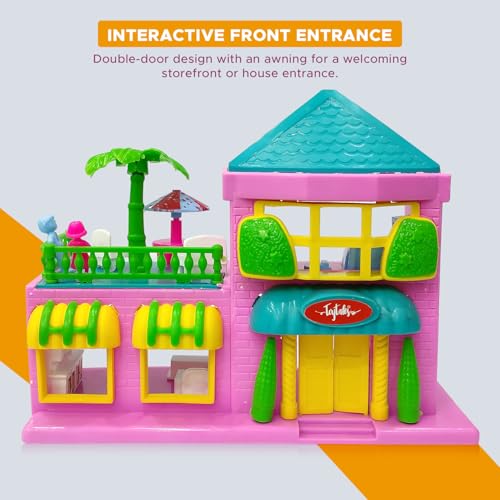 NHR Loving Family Doll House Play Set for Kids, 2 Storey Pretend Play Dollhouse with Furniture, Mini Dolls & Accessories, Role Play Toy for Girls (3+ Years) - Image 3