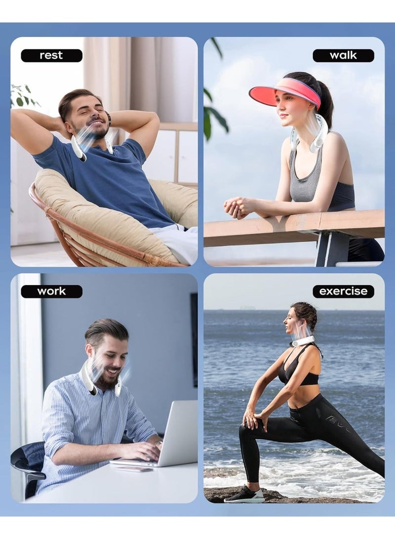 مروحة رقبة محمولة عالية الجودة، شاشة LED، مروحة يمكن ارتداؤها للأنشطة الخارجية، الرياضة، الحفلات الموسيقية، موقع العمل، الهدايا - Image 5