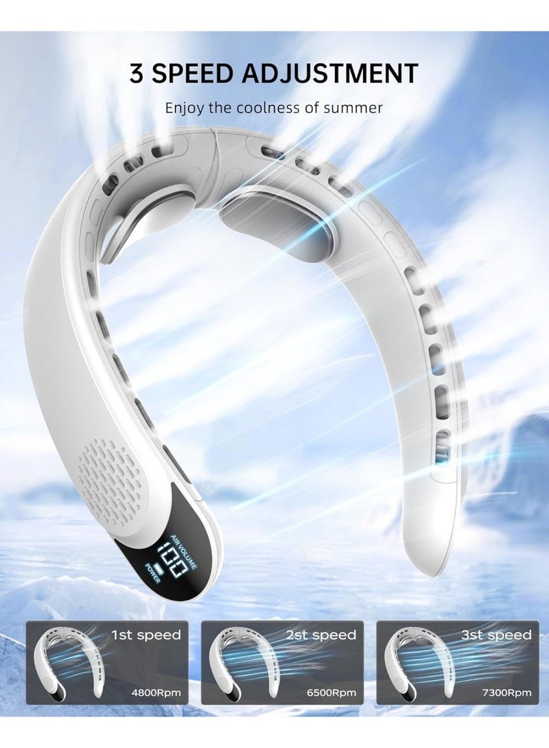 مروحة رقبة محمولة عالية الجودة، شاشة LED، مروحة يمكن ارتداؤها للأنشطة الخارجية، الرياضة، الحفلات الموسيقية، موقع العمل، الهدايا - Image 2