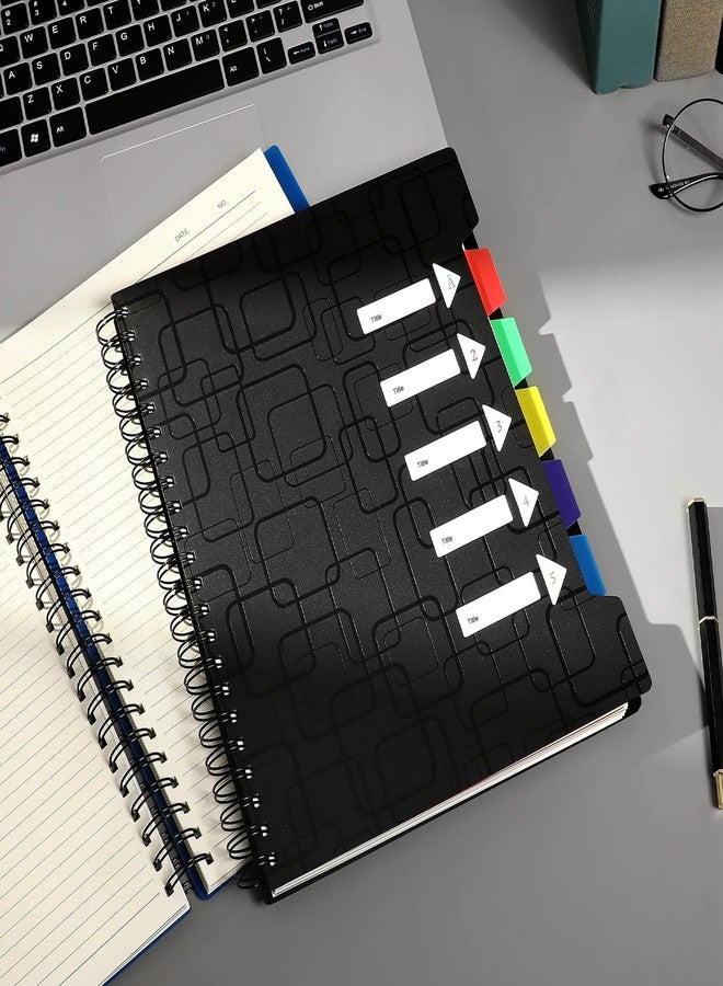 CAGIE 5 Subject Notebook College Ruled 8.5x11 240 Pages Spiral Notebook with Dividers Tabs A4 Notebooks for School Work Organization Note Taking, Black - Image 2