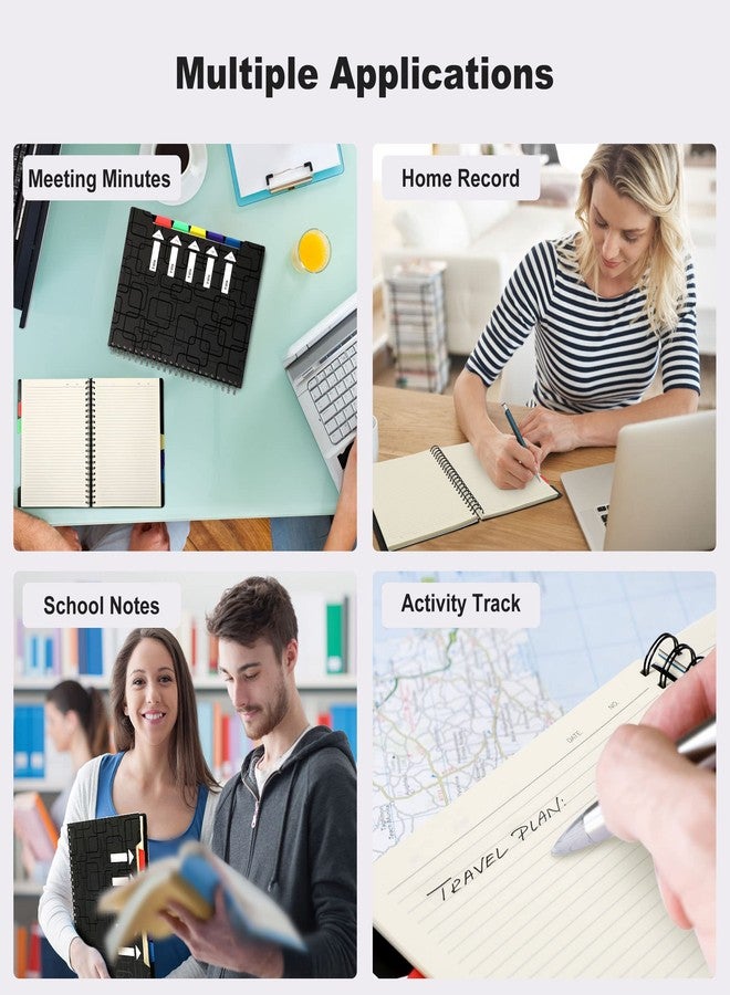 CAGIE 5 Subject Notebook College Ruled 8.5x11 240 Pages Spiral Notebook with Dividers Tabs A4 Notebooks for School Work Organization Note Taking, Black - Image 5