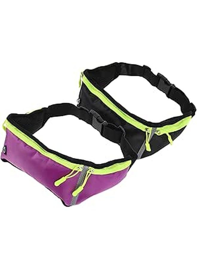 Waterproof Sports Waist Pack 2pcs with Bottle Holder and Phone Pouch for Running Cycling Hiking - Image 1