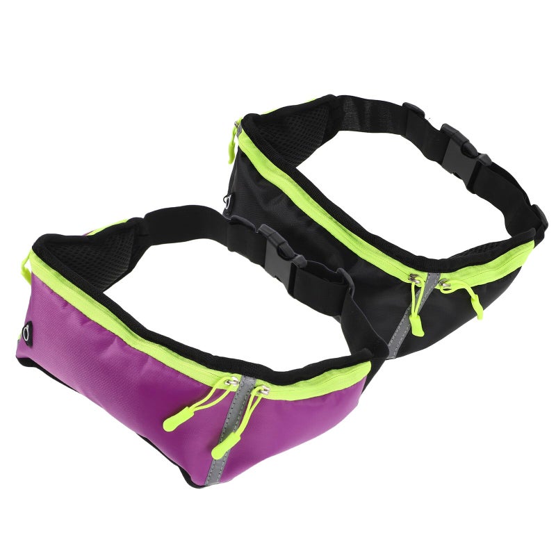 Waterproof Sports Waist Pack 2pcs with Bottle Holder and Phone Pouch for Running Cycling Hiking - Image 2