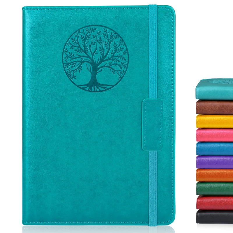 Biuwory Lined Journal Notebook for Women Men,256 Pages A5 Hardcover Leather Journals for Writing,Travel,Business,Work & School,College Ruled Notebooks for Note Taking,Diary Notepad 5.7"Ã—8.3" (blue) - Image 1