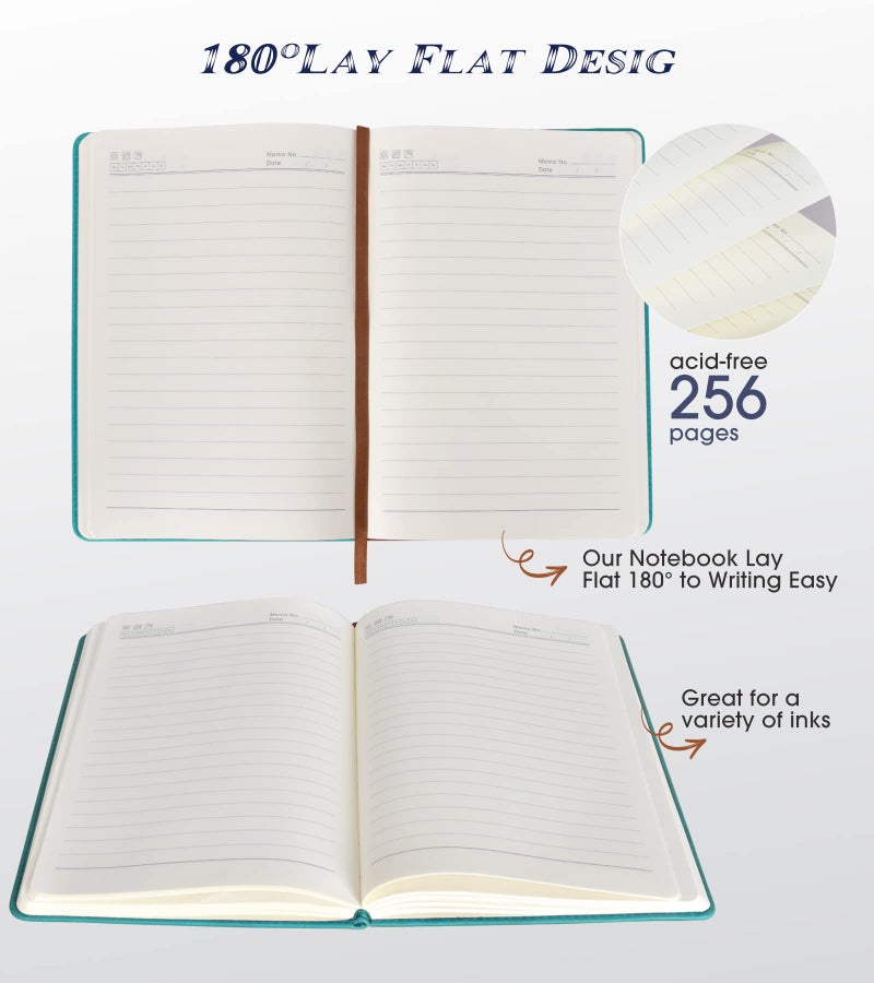 Biuwory Lined Journal Notebook for Women Men,256 Pages A5 Hardcover Leather Journals for Writing,Travel,Business,Work & School,College Ruled Notebooks for Note Taking,Diary Notepad 5.7"Ã—8.3" (blue) - Image 5
