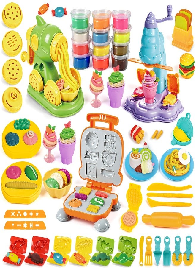 3 in 1 Playdough Set - Kitchen Creations Arts Crafts with 12 Colors Dough