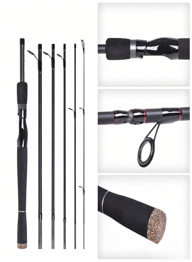 CAPACI 2.1m / 2.4m 6 Sections Carbon Spinning Casting Fishing Rod Lure Fishing Rod Hand Pole Fishing Tackle - Image 4
