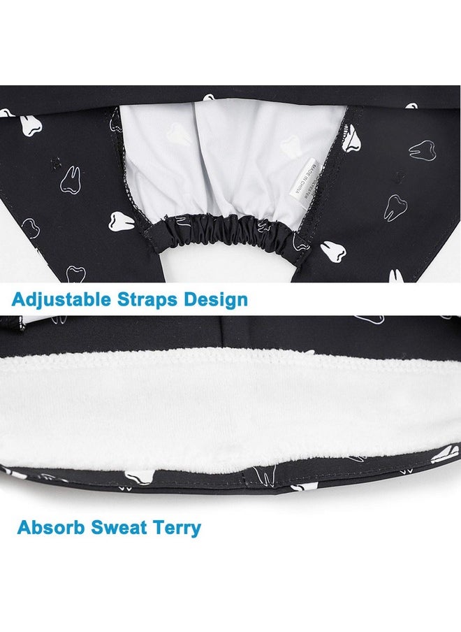 LUCKYBUNNY - 3Pcs Cute Teeth Working Cap With Button Women Men Breathable Lace Up Sweatband Work Hat Hair Cover (Cute Teeth) - Image 1