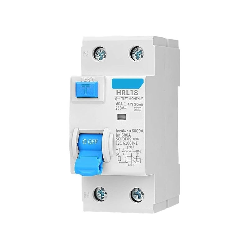 Residual Current Circuit Breaker 2P 20A 10mA Type AC RCD Safety Switch ELCB - Image 1
