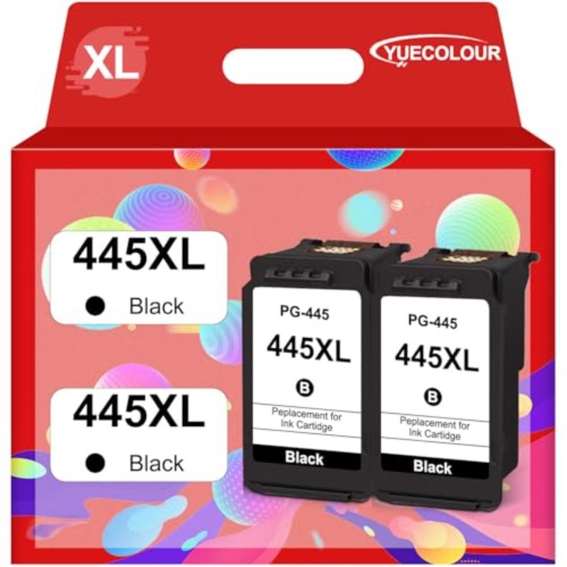 مجموعة خرطوشة حبر سوداء PG-445XL بديلة لطابعة Canon 445XL PG445 PG-445XL تعمل لطابعة MG2440 MG2545S MG2940 MX494 TR4540 IP2840 2 أسود - Image 1