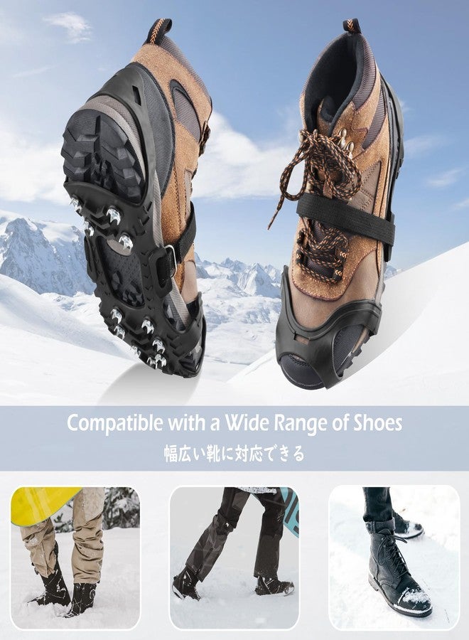 TRIWONDER Ice Cleats for Shoes and Boots 11-Stud Anti-Slip Snow Traction Cleats with Secure Straps, Ice Grips Crampons for Hiking, Walking, and Fishing Gear (11 Spikes, Large) - Image 5