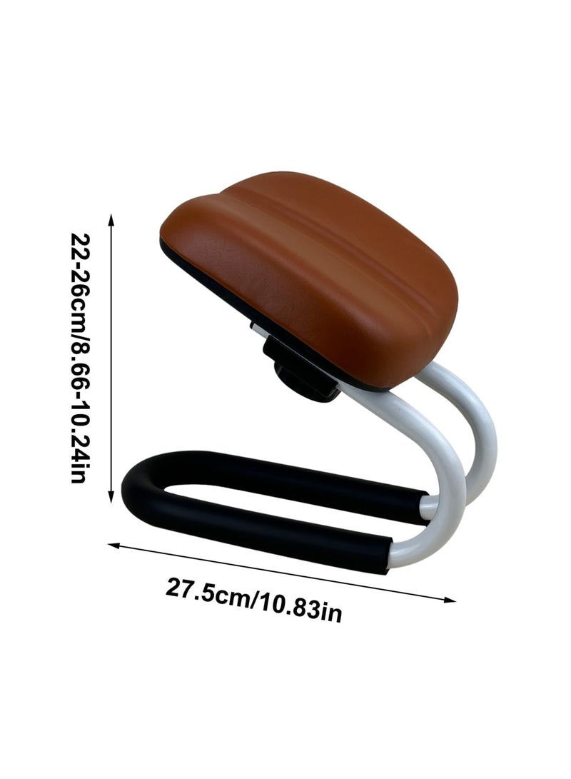 AL RAID Adjustable Prayer Stool – Metal Kneeling Chair with Sponge Cushion | Portable Meditation Bench, Non-Slip Leg Sleeves for Yoga, Portable Chair for Home Yoga Studio (Brown) - Image 2