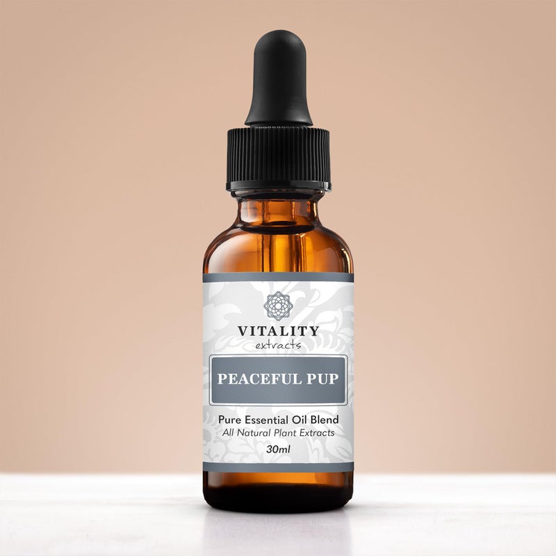 Vitality Extracts Peaceful Pup Essential Oil Blend - 30ml, Natural Calm, Ease Worries & Stress, Aromatherapy, Lavender, Lemon, in Almond Oil Base - Image 2