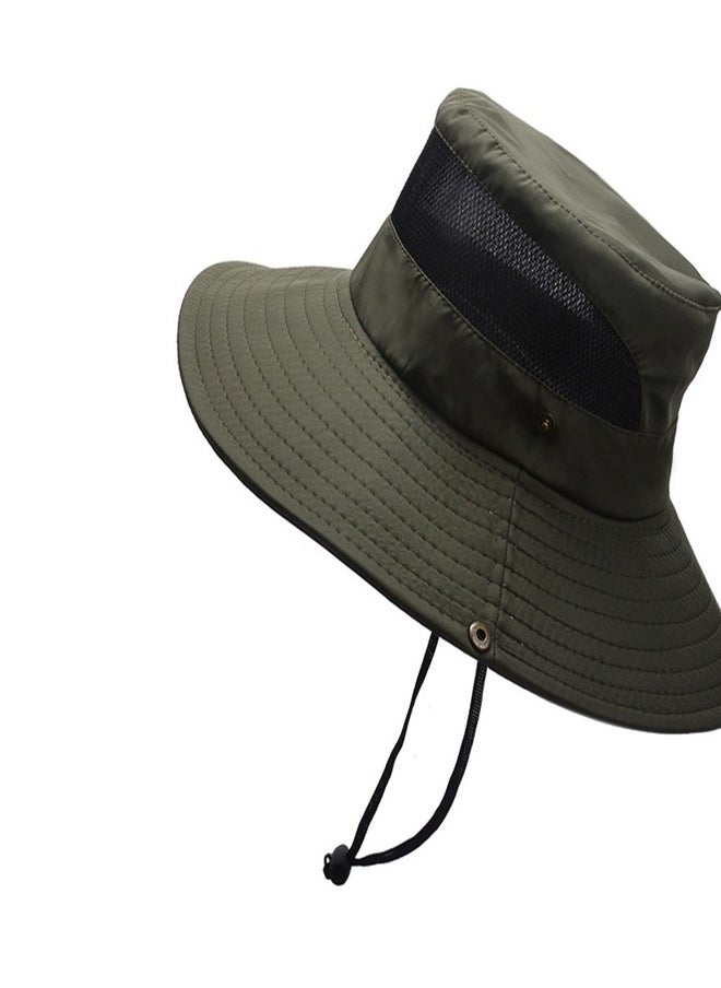 Loquat Outdoor mountaineering sun hat for men and women Army Green  - Image 2