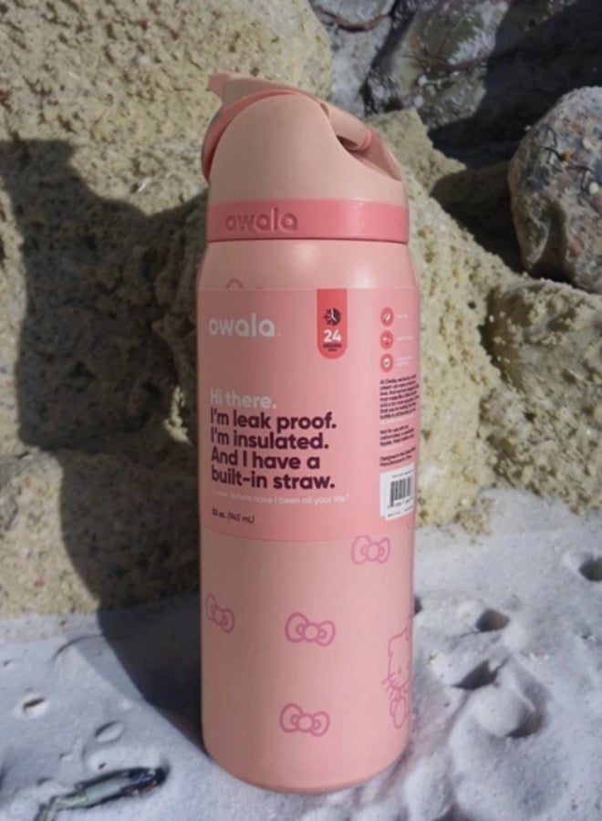 Owala FreeSip Insulated Stainless Steel Water Bottle With Straw For Sports Travel And School BPA Free Sports Water Bottle(Pink 32OZ) - Image 3