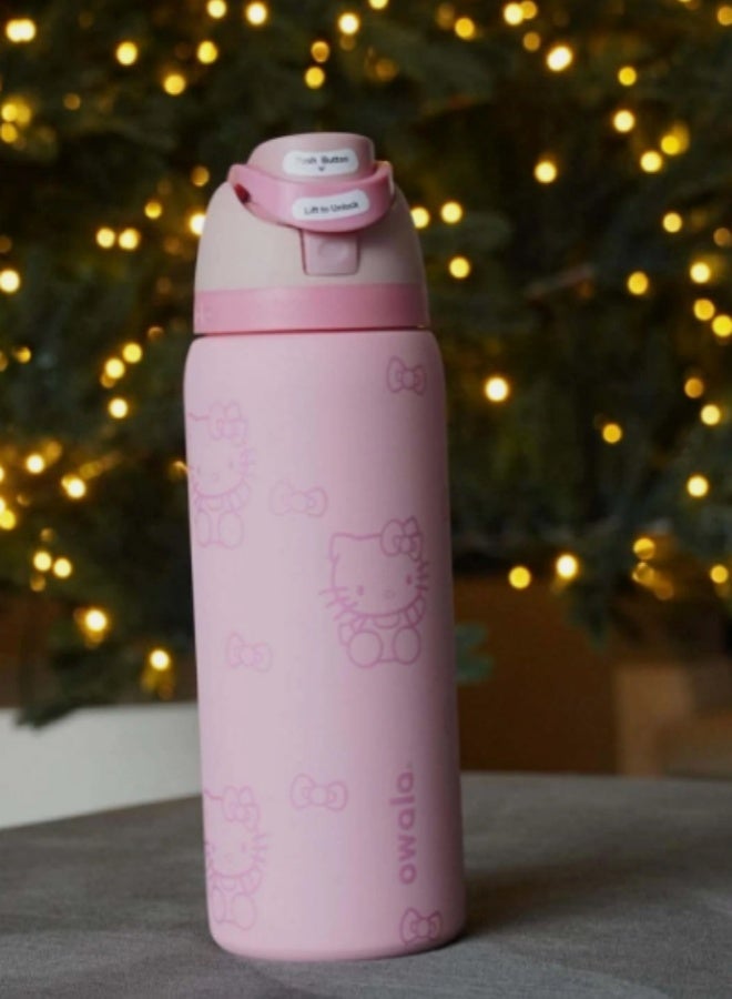 Owala FreeSip Insulated Stainless Steel Water Bottle With Straw For Sports Travel And School BPA Free Sports Water Bottle(Pink 32OZ) - Image 4