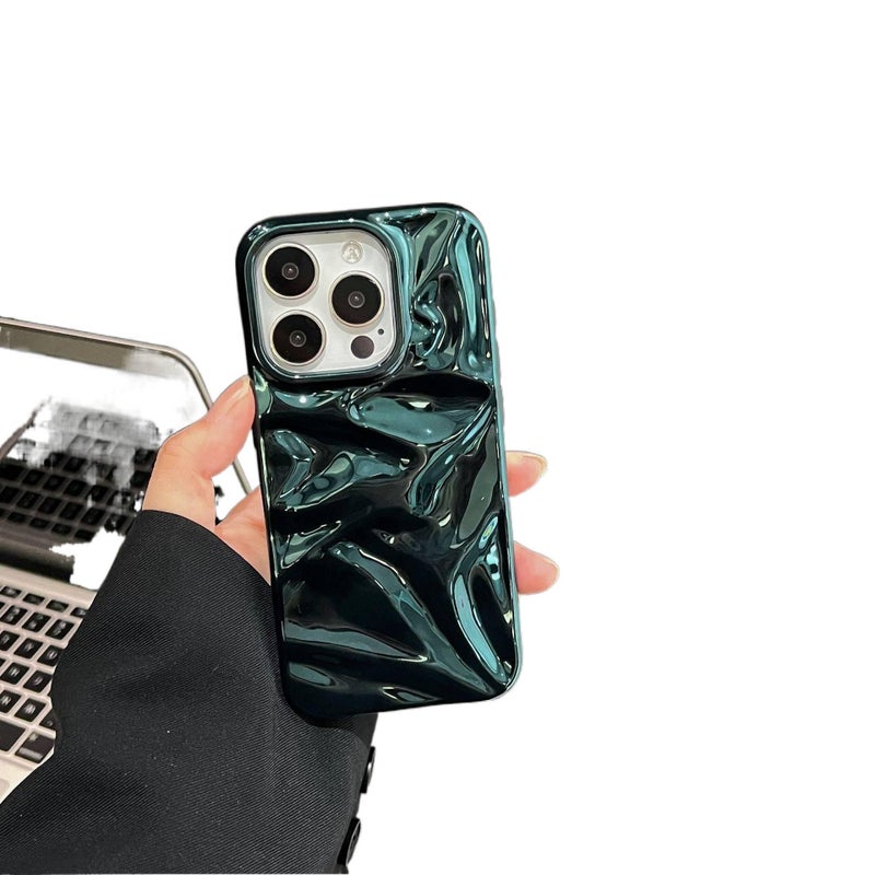غطاء واقي بTPU لـ iPhone 14 / 14 Plus / 14 Pro / 14 Pro Max مع حماية من السقوط ومطلي بالكهرباء مع مقاوم للصدمات مع نسيج تموجات مائية ثلاثي الأبعاد باللون Water Ripple من مادة TPU - Image 1