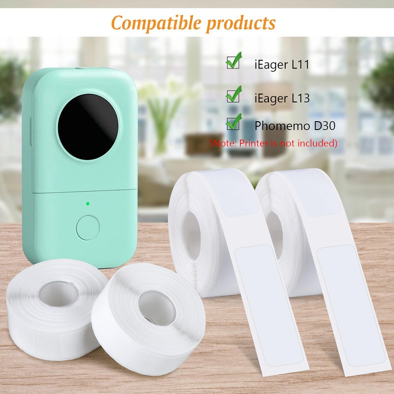 Carvoriy 6 Rolls Label Maker Tapes for Phomemo D30, 960 Pcs 12 x 40mm Thermal Labels Printer Sticker Paper with Self-Adhesive Waterproof Adhesive Label Printer Tape Paper for Office Household Supplies - Image 4