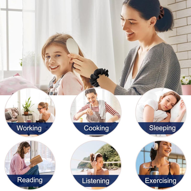 Bluezoo 24Pcs 4 Sizes Satin Hair Scrunchies for Women Teens Girls Kids, No Damage Big & Small Soft Hair Ties Bands for Thick/Thin/Curly Hair Ponytail Holder Accessories Wrist Decor, 6 Neutral Colors,BlueZOO - Image 4