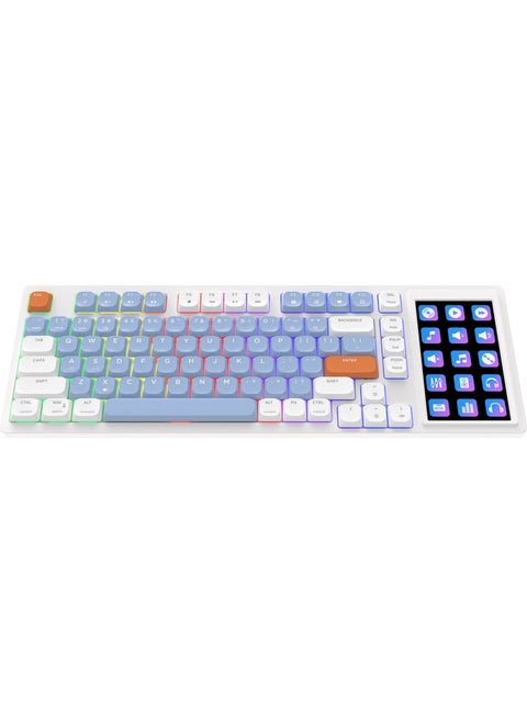 Ajazz AKP815 75% Low Profile Mechanical Keyboard, 4.33'' LED Touch Screen, Programmable RGB Gasket Wired Keyboard, 16 Keys Special Desk Controller for Win/Mac