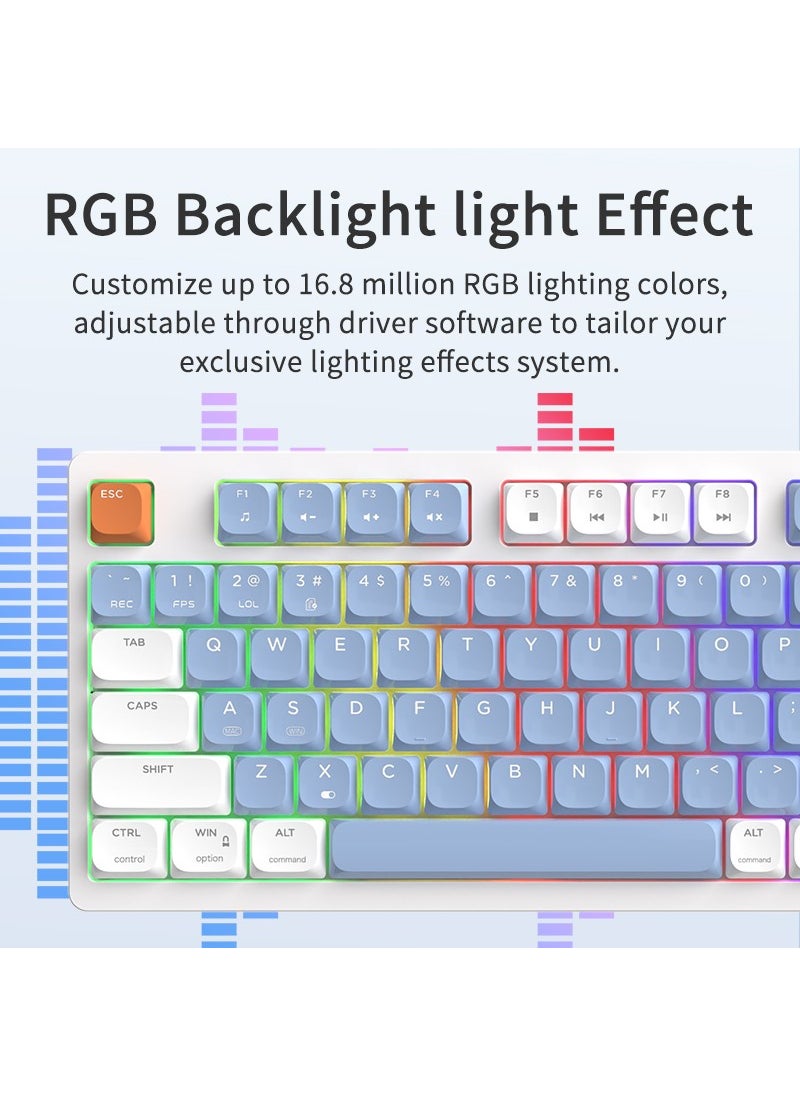 Ajazz AKP815 75% Low Profile Mechanical Keyboard, 4.33'' LED Touch Screen, Programmable RGB Gasket Wired Keyboard, 16 Keys Special Desk Controller for Win/Mac