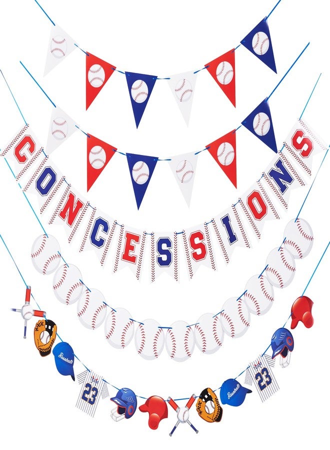 Homarkable Baseball Party Decorations with Concessions Banner, Baseball Party Supplies, Sports Themed Birthday Decorations with Baseball Triangle Bunting Pennant Flag, Pre-Strung banners - Image 1
