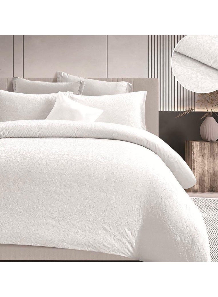 Luxury Jacquard Embroidered Cotton Comforter Set, King Size, 6 Pieces - Image 1