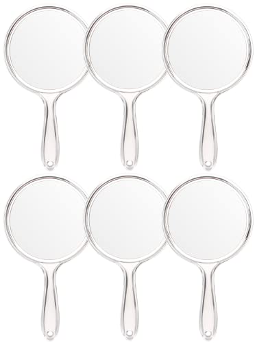 OMIRO Hand Mirror, Double-Sided Handheld Mirror 1X/3X Magnifying Mirror with Handle, Set of 6 (Clear) - Image 1
