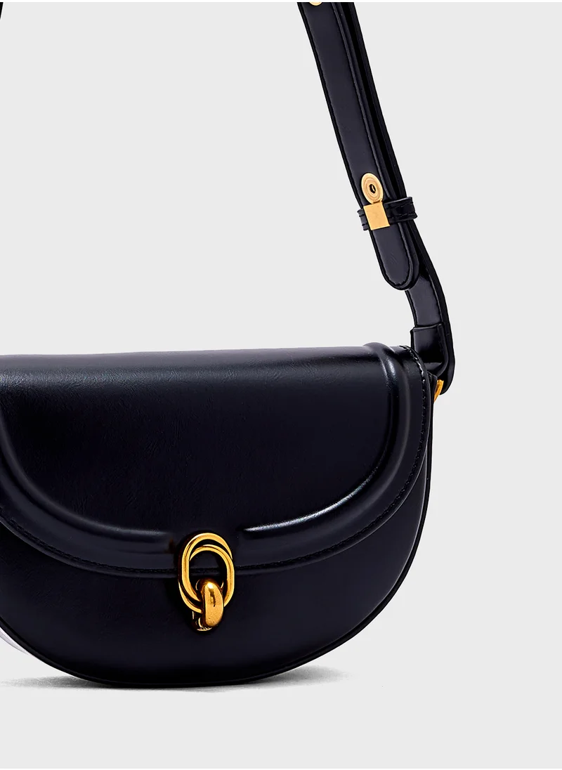 ELLA Metal Trim Detail Crossbody Bag