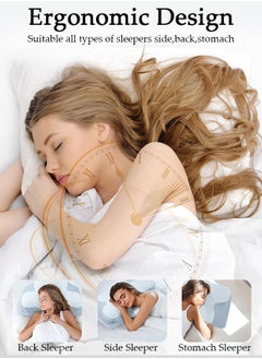 DUNISO Super Comfort Ergonomic Pillow for Neck Head and Shoulder Pain Relief Contour Support Pillows for Bed Sleeping Orthopedic Cervical Spine Stretch Pillow for Side Back Stomach Sleeper  - Image 3