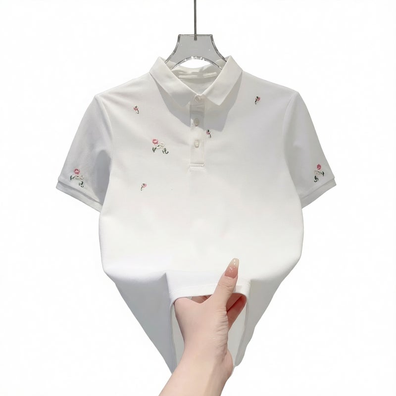 Men's Casual Slim Fit Polo Shirt with Embroidery Short Sleeve Turn-Down Collar - Image 1