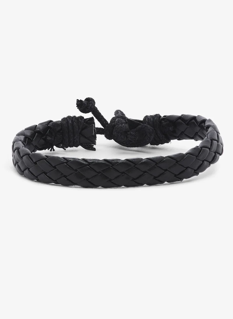 سفنتي فايف Faux Leather And Alloy Combination Bracelet