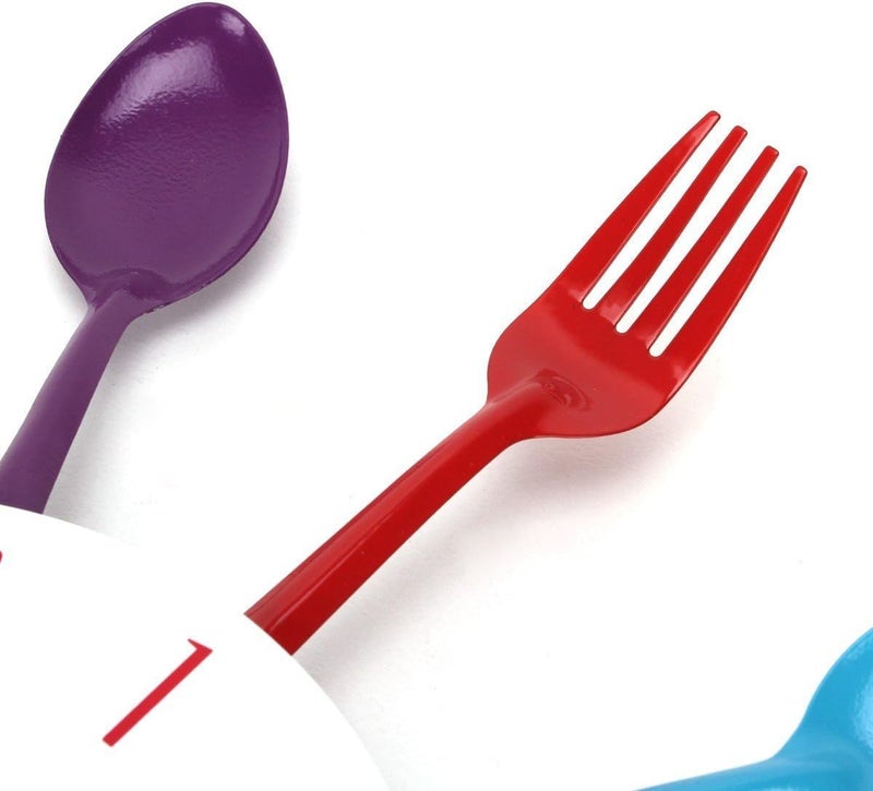 Timelike Kitchen Wall Clock, 3D Removable Modern Creative Cutlery Kitchen Spoon Fork Wall Clock Mirror Wall Decal Wall Sticker Room Home Decoration (Colorful) - Image 5