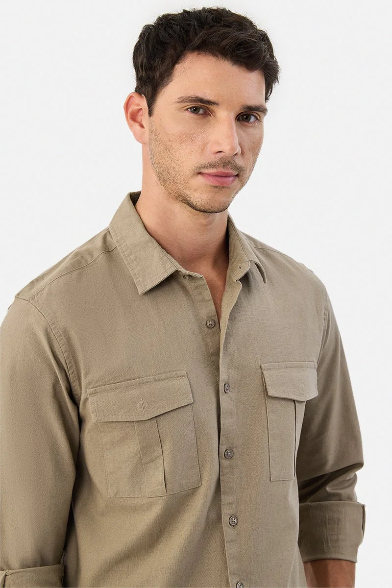 SNITCH Double Pocket Regular Fit Shirt