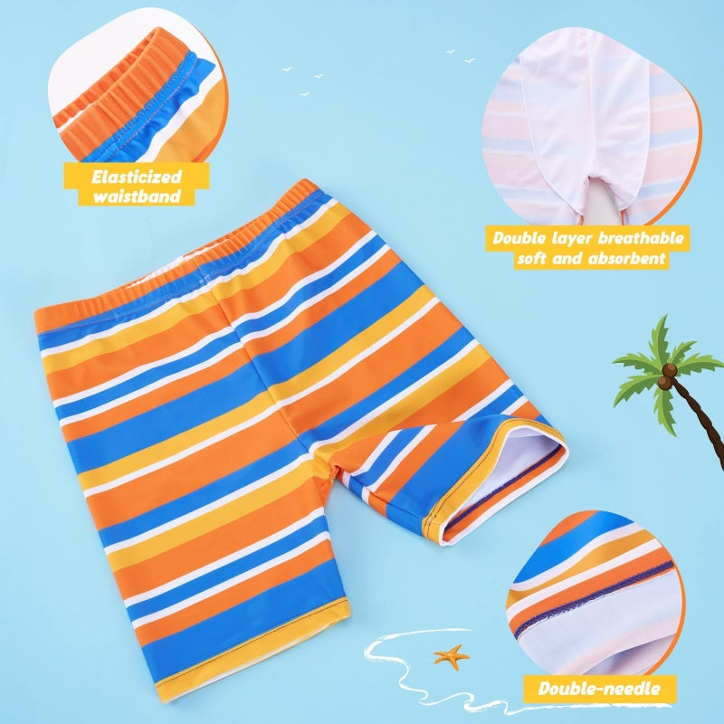 WAWSAM Kids Swimsuit Boys Two Pieces Truck Swimsuit Toddler Rash Guard and Trunk Beach Bathing Suit Quick Dry Short Sleeve Shirt Swimwear Set for Summer Surfing Holiday - Image 4