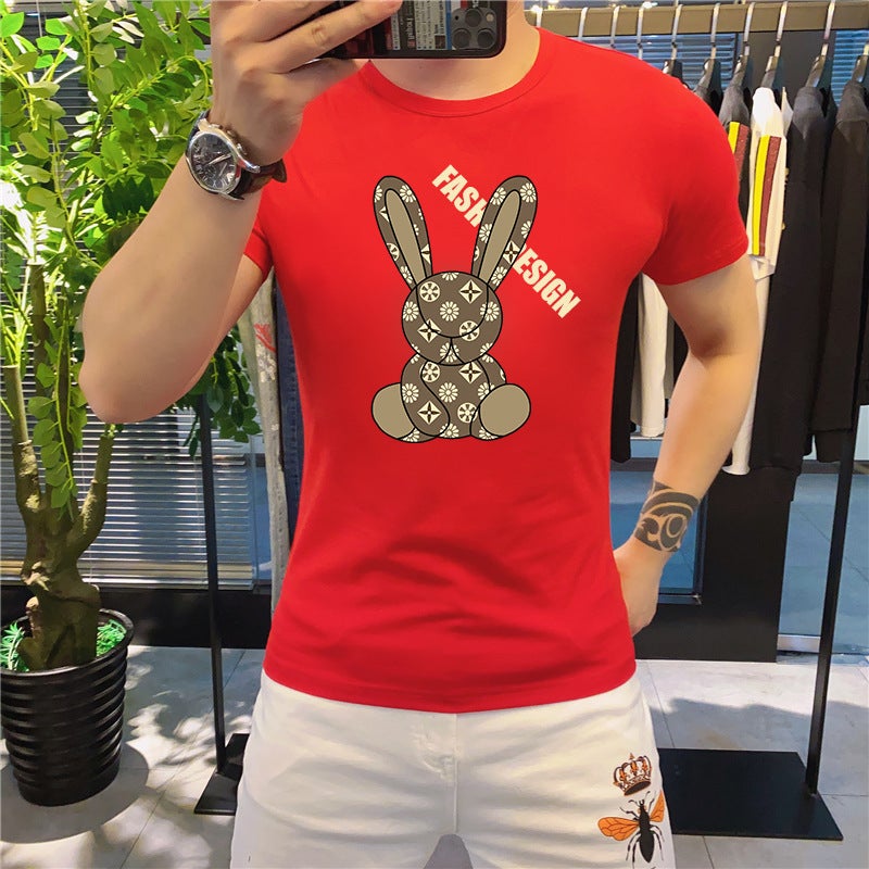 [Sent on the same day] [Can be ordered with drawings *] [Cross border] Men's crew neck short sleeve T-shirt - Image 3