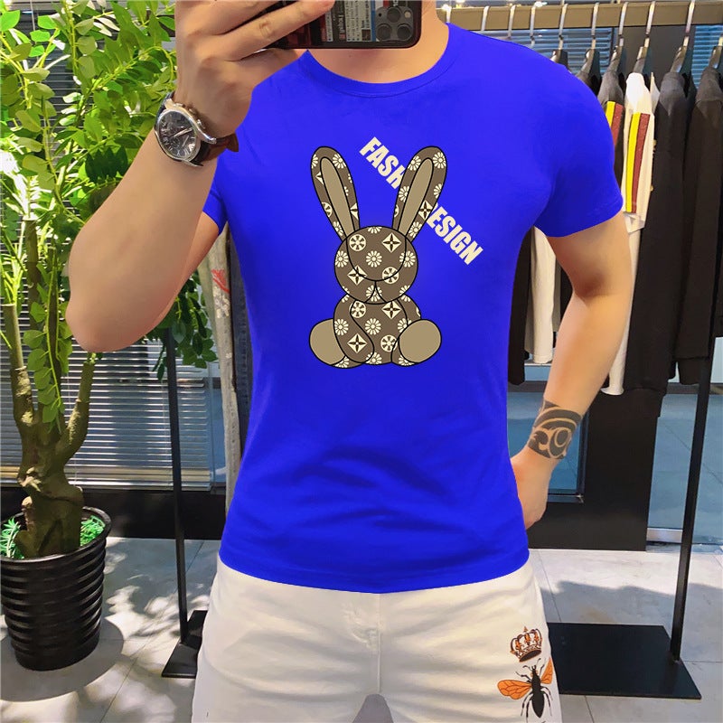 [Sent on the same day] [Can be ordered with drawings *] [Cross border] Men's crew neck short sleeve T-shirt - Image 4