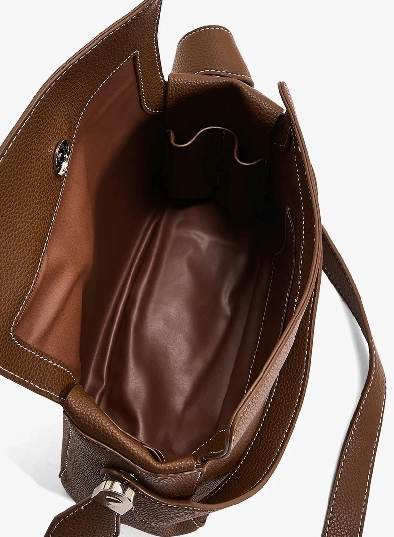 ELLA Brown flap crossbody bag with strap for Women | Best Price UAE