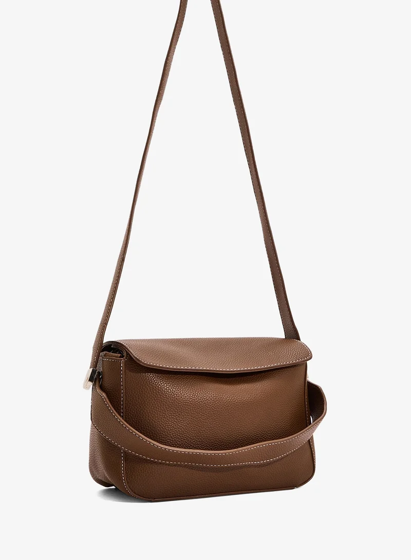 ELLA Brown flap crossbody bag with strap for Women | Best Price UAE