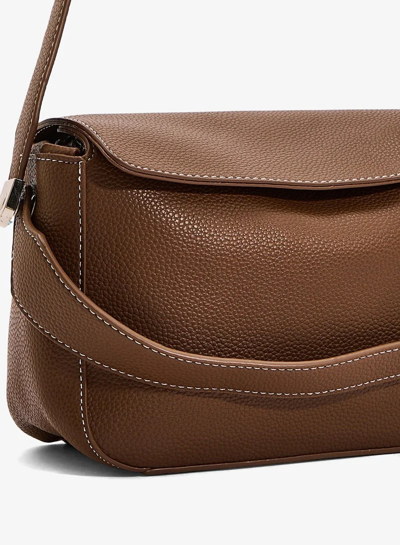 ELLA Brown flap crossbody bag with strap for Women | Best Price UAE