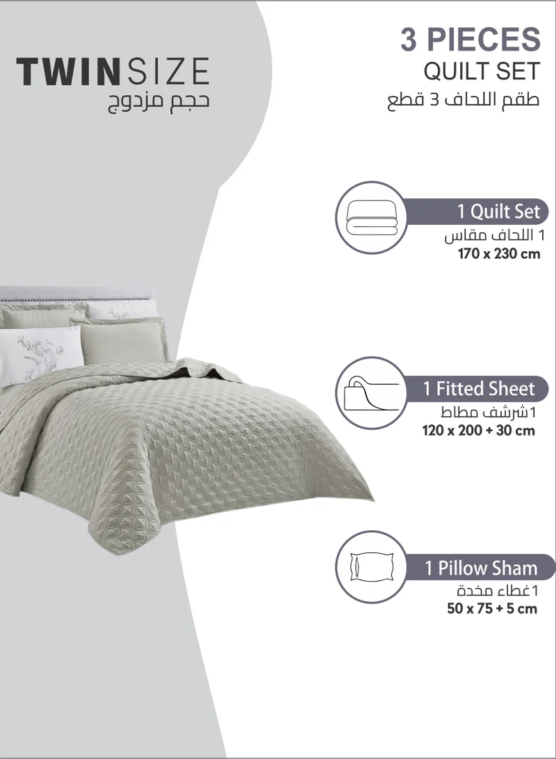 دوناتيلا طقم لحاف 3 قطع سرير مفرد مقاس (120 * 200 سم) طقم غطاء مبطن قابل للعكس مع ملاءة مناسبة وسادة وأكياس وسائد ، أنسونيا