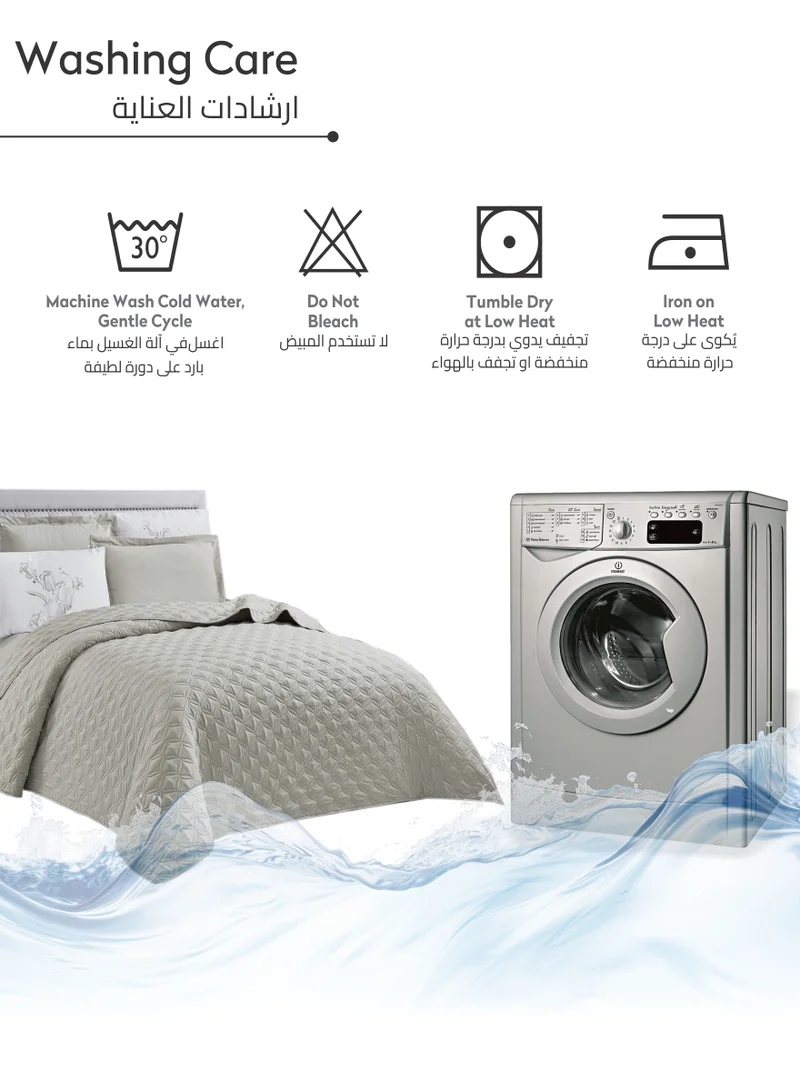 دوناتيلا طقم لحاف 3 قطع سرير مفرد مقاس (120 * 200 سم) طقم غطاء مبطن قابل للعكس مع ملاءة مناسبة وسادة وأكياس وسائد ، أنسونيا