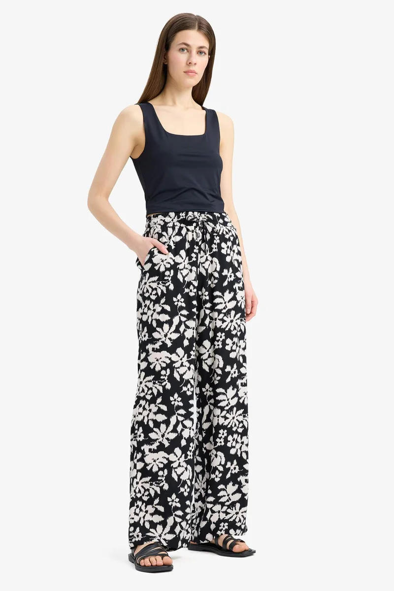 ديفاكتو Wide Leg Wide Leg Viscose Trousers