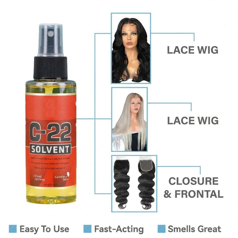 Makbeaty Wig Glue Remover Spray,Front Bonding Weave Active Lace Tape Meltblown is safe for all skin types（118ml） - Image 5