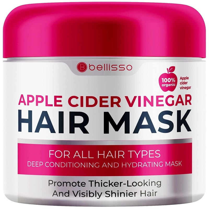 BELLISSO Apple Cider Vinegar Deep Conditioning Mask - Treatment for Dry Damaged Hair and Split End Repair - Sulfate Free Formula with Collagen, Keratin and Argan Oil - For Flaky Scalp and Dandruff Relief - Image 1