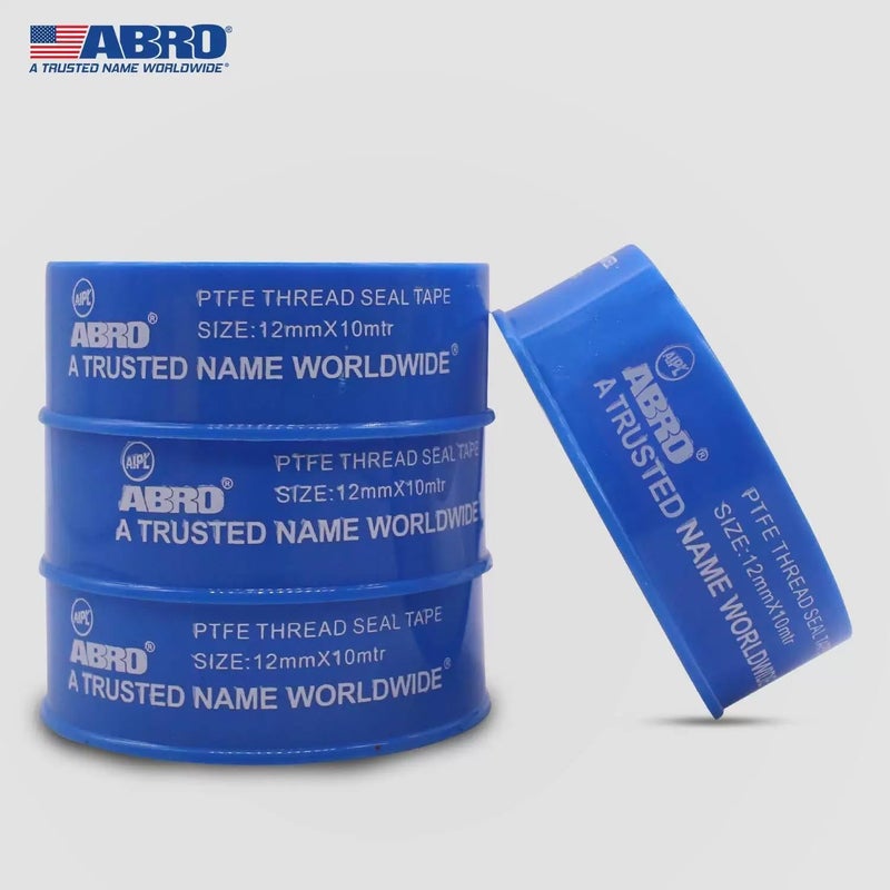 Abro PTFE - 120110 Thread Seal Tapes Teflon Pipe Sealant Industrial Thread Sealants Plumbers for Leak Water Plumbing Air Head Pipe 12mm x 10Mtr (White, 10Pcs) - Image 3