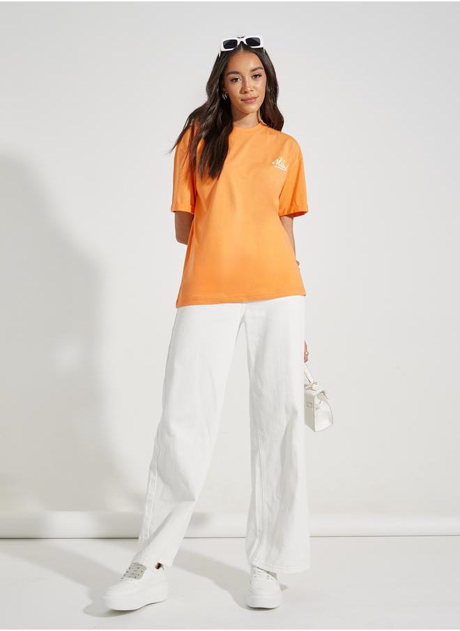 Styli - Oversized Miami Print Turn-Up Sleeves T-Shirt - Image 1