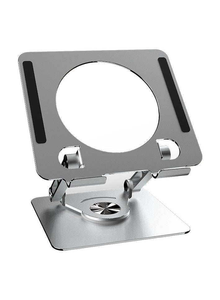 Aluminum iPad Stand  Swivel Tablet Stand for iPad with 360 Rotating Base, Foldable Adjustable Holder for Drawing, Compatible with iPad Pro/Air/Mini and More - Image 1